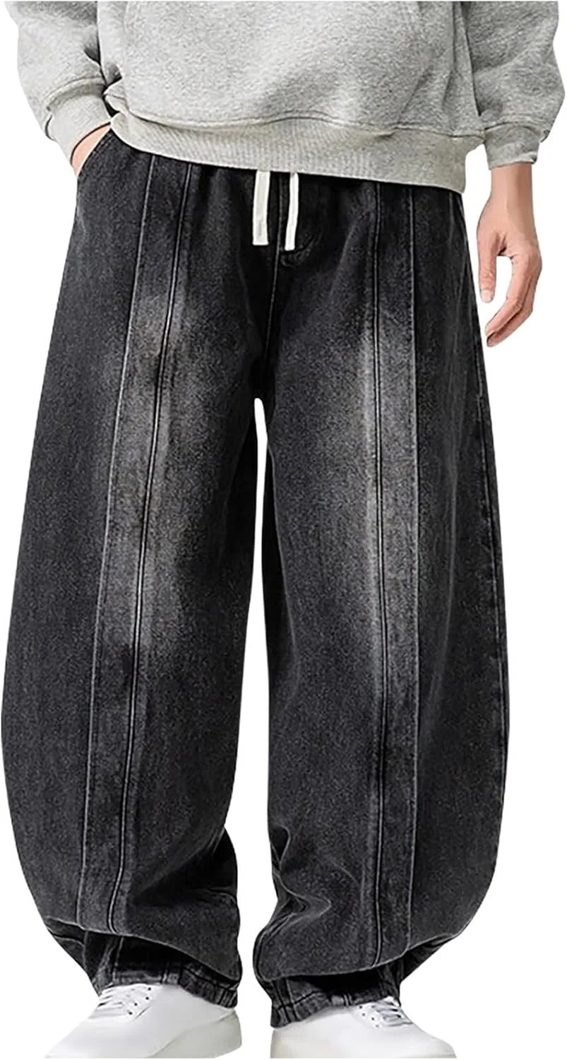 Denim Pants for Mens Fall Summer Vintage Harem Western Flare Wide Leg Pants Man 2025 Fashion