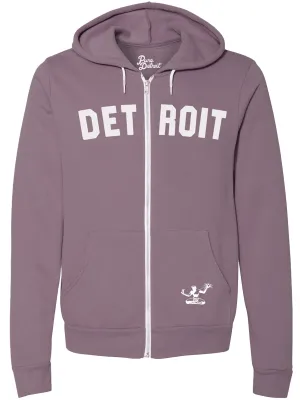Detroit Classic Premium Cozy Fleece Zip Hoodie / Heather Slate   White / Unisex