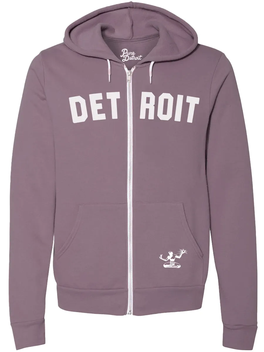 Detroit Classic Premium Cozy Fleece Zip Hoodie / Heather Slate   White / Unisex