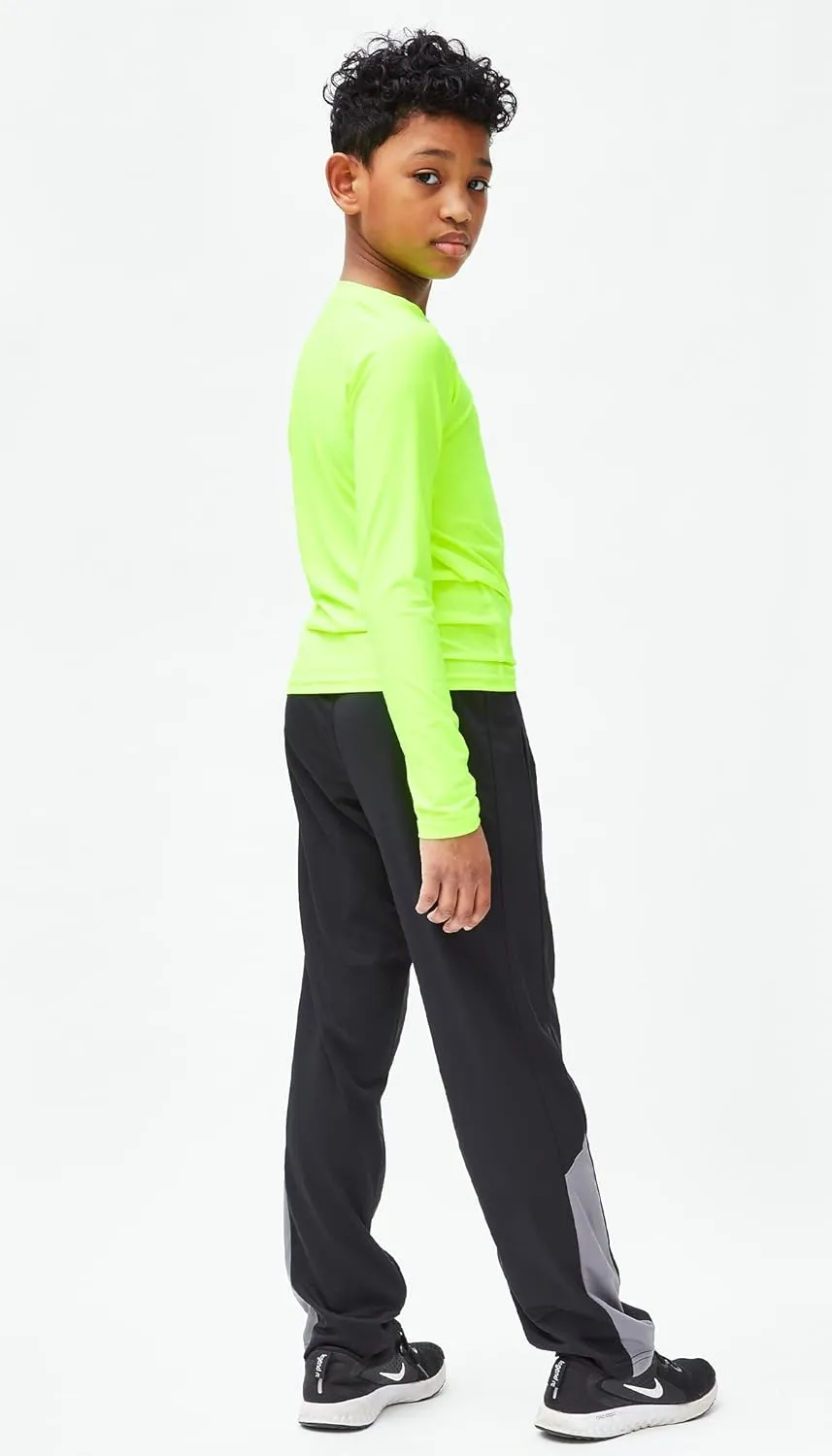 DEVOPS Youth Boys 2 or 3 Pack Compression Athletic Performance Baselayer Long Sleeve Shirts