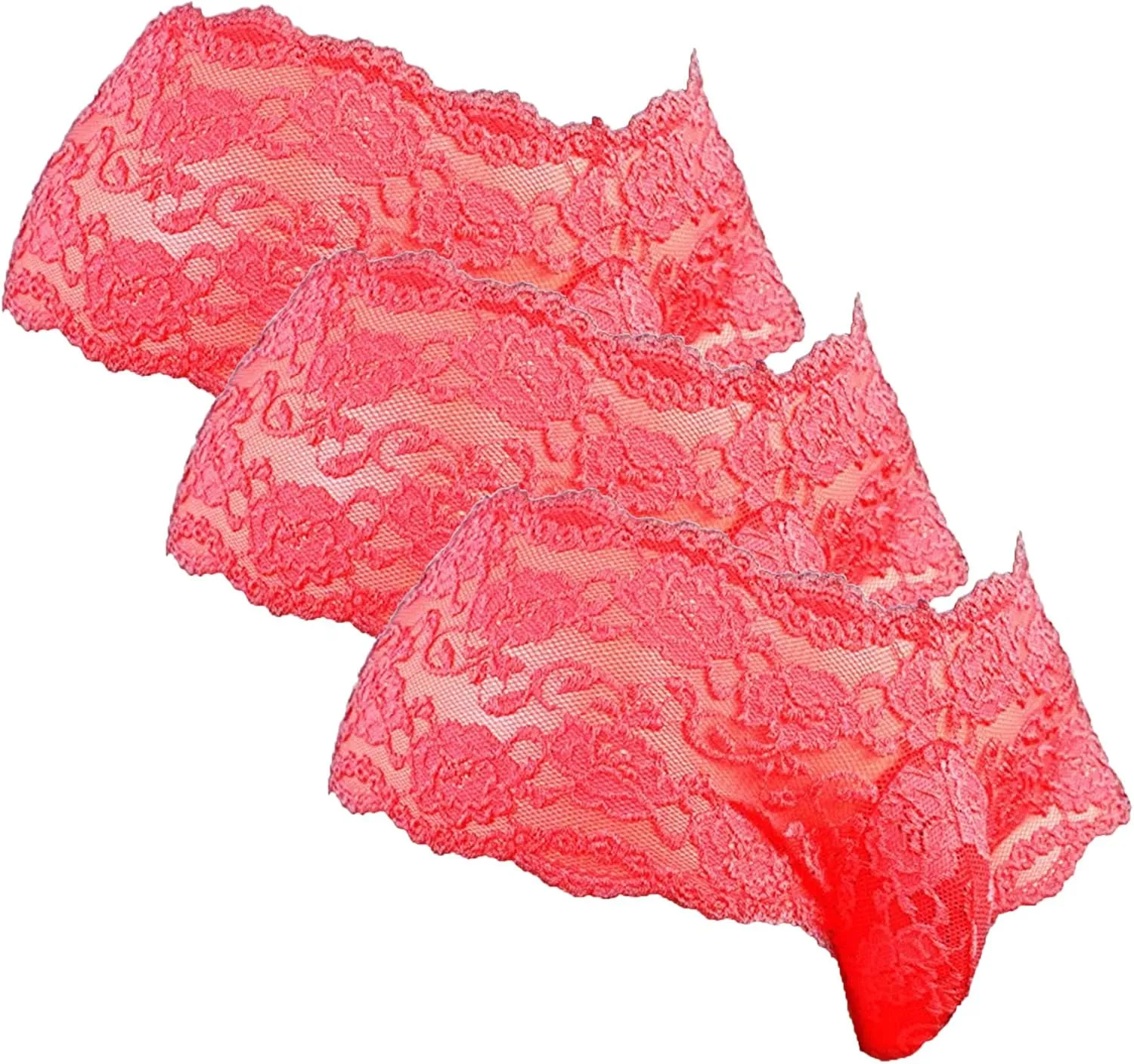 DGKaxiyaHM Men's Lace See Through G-String Sheer Sissy Bikini Sexy Briefs Naughty Crossdress Floral Hot Underwear
