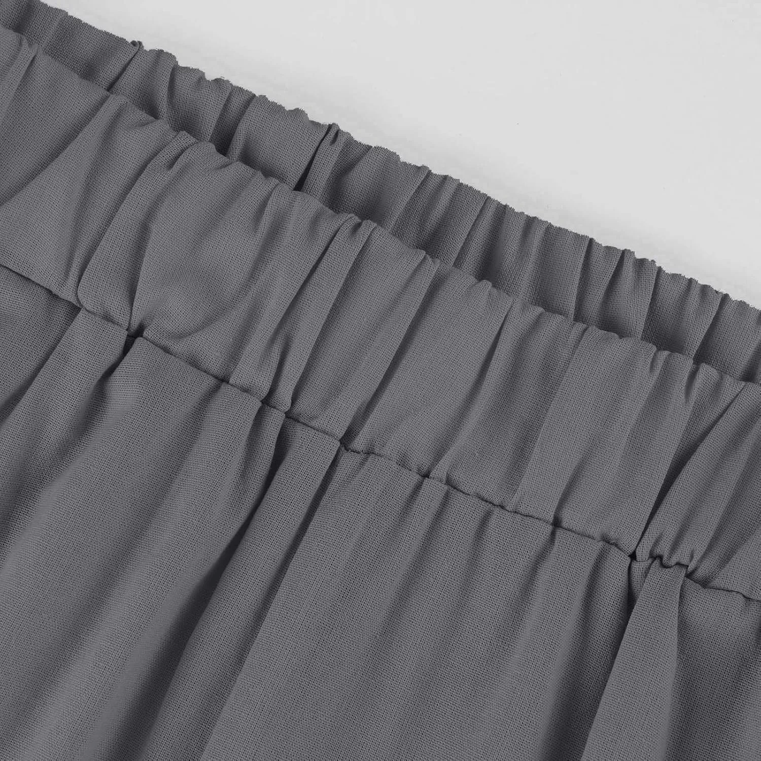 Elastic Waist Linen Pants Women Cropped Wide Leg Plus Size Crop Pants Lightweight Summer Beach Trousers with Pockets