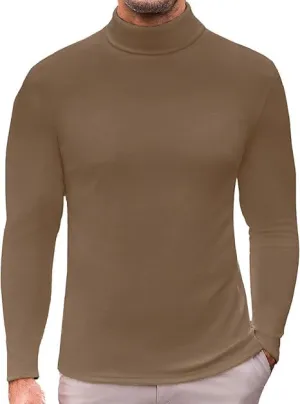 ELESOL Men's Turtleneck Long Sleeve Turtle Neck Shirts Basic Lightweight Undershirt Thermal Pullover Sweater