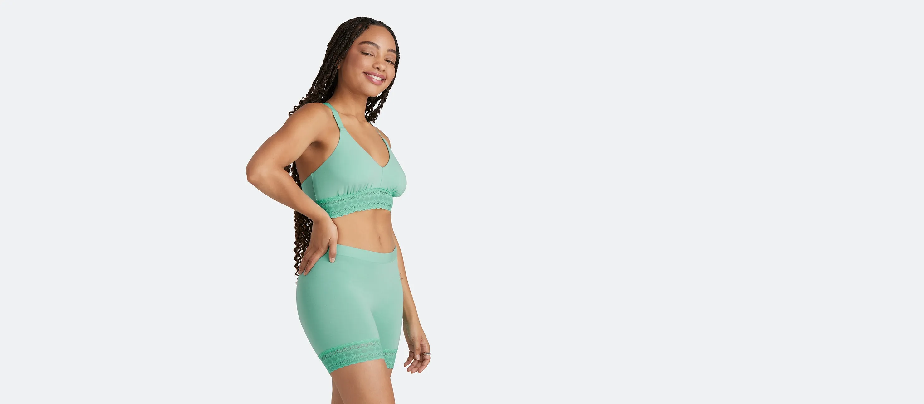 FeelFree Lace Long Boyshort | Ocean Eyes