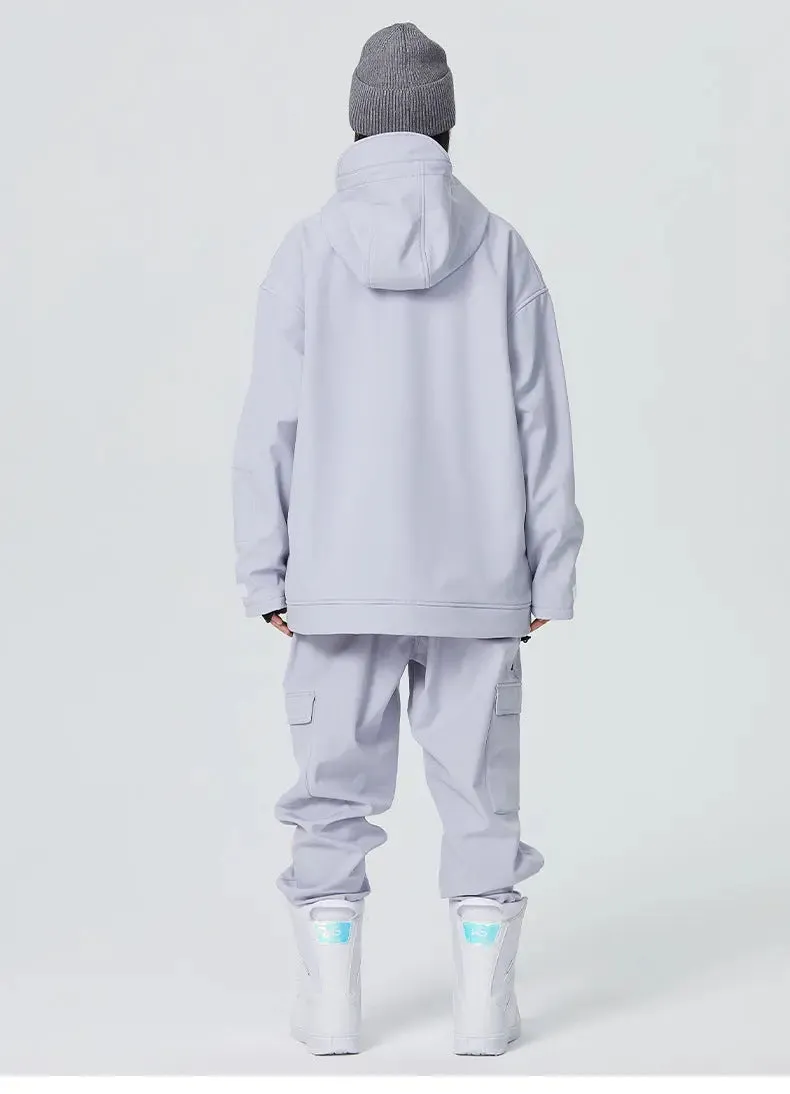 Female 2 Pieces Ski Suits Hoodie Jacket & Loose Fit Pants