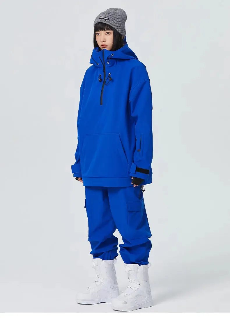 Female 2 Pieces Ski Suits Hoodie Jacket & Loose Fit Pants