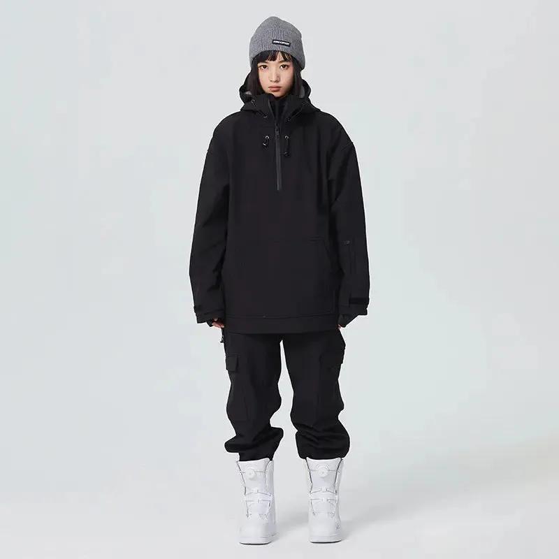 Female 2 Pieces Ski Suits Hoodie Jacket & Loose Fit Pants