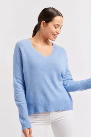 Fifi V Cashmere Sweater in Azure