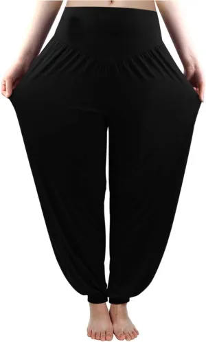 fitglam Women's Harem Pants Yoga Hippie Boho Beach Pants Summer Baggy Joggers Plus Size