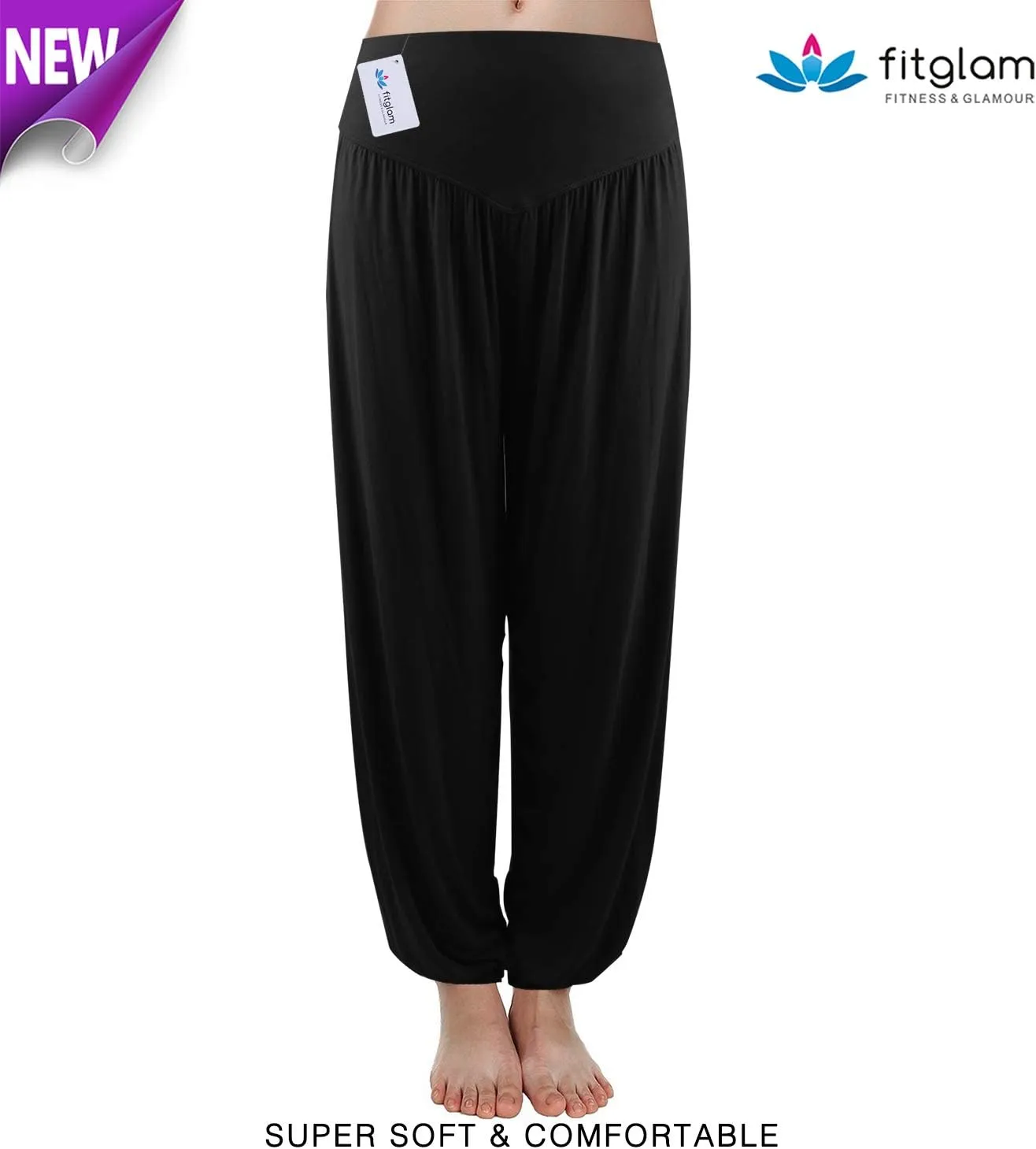 fitglam Women's Harem Pants Yoga Hippie Boho Beach Pants Summer Baggy Joggers Plus Size