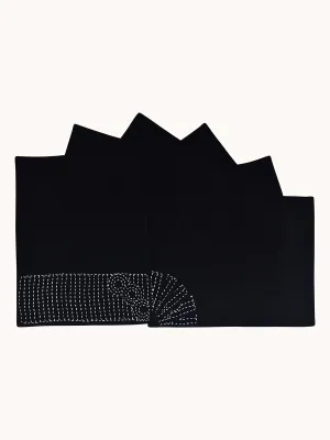 Friede Table Mats Set Of 6 Pcs Black