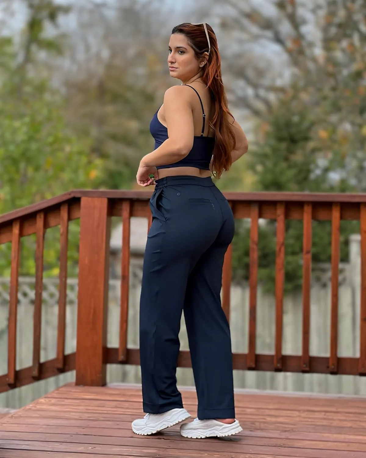G4Free ShiftReady Yoga Pants for Women Business Casual Drawstring Pants Straight Leg Dress Pants for Work Petite/Regular/Tall
