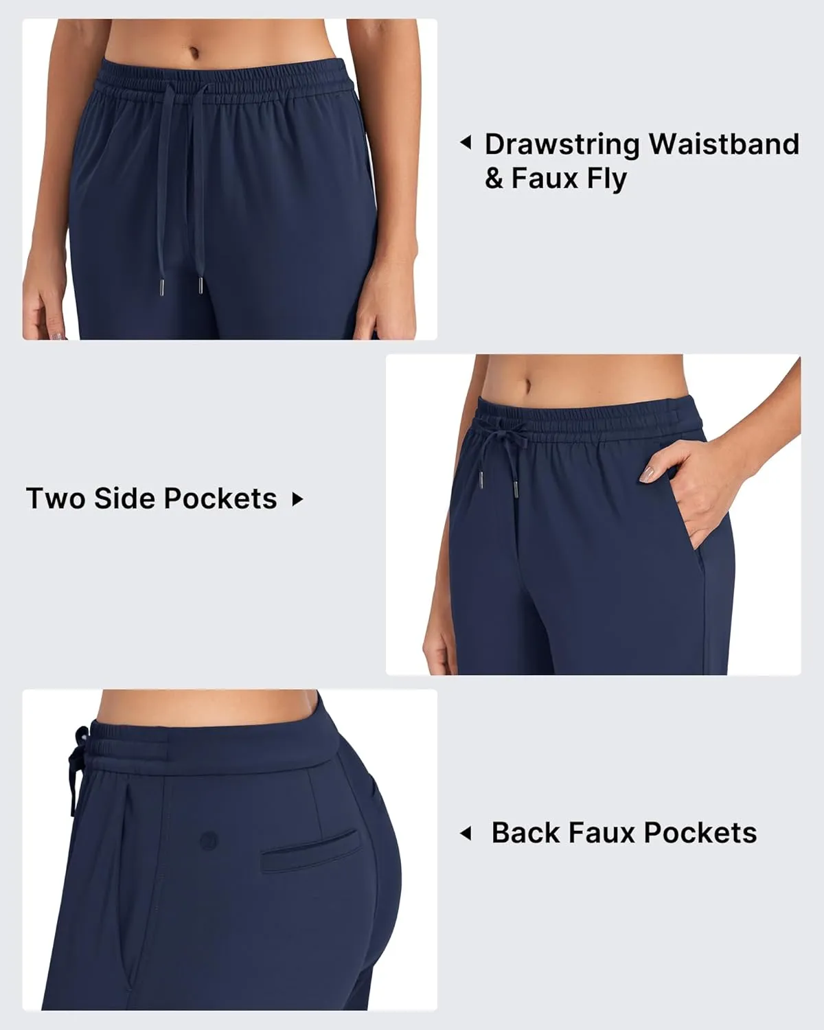 G4Free ShiftReady Yoga Pants for Women Business Casual Drawstring Pants Straight Leg Dress Pants for Work Petite/Regular/Tall