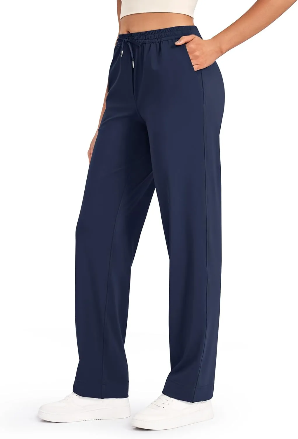 G4Free ShiftReady Yoga Pants for Women Business Casual Drawstring Pants Straight Leg Dress Pants for Work Petite/Regular/Tall