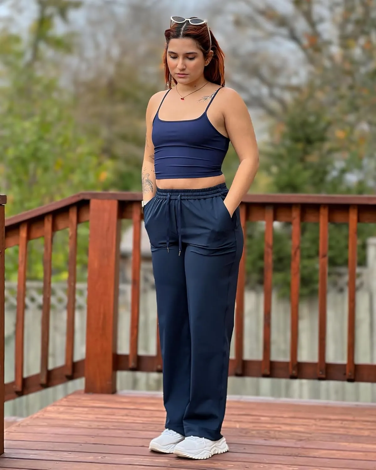 G4Free ShiftReady Yoga Pants for Women Business Casual Drawstring Pants Straight Leg Dress Pants for Work Petite/Regular/Tall