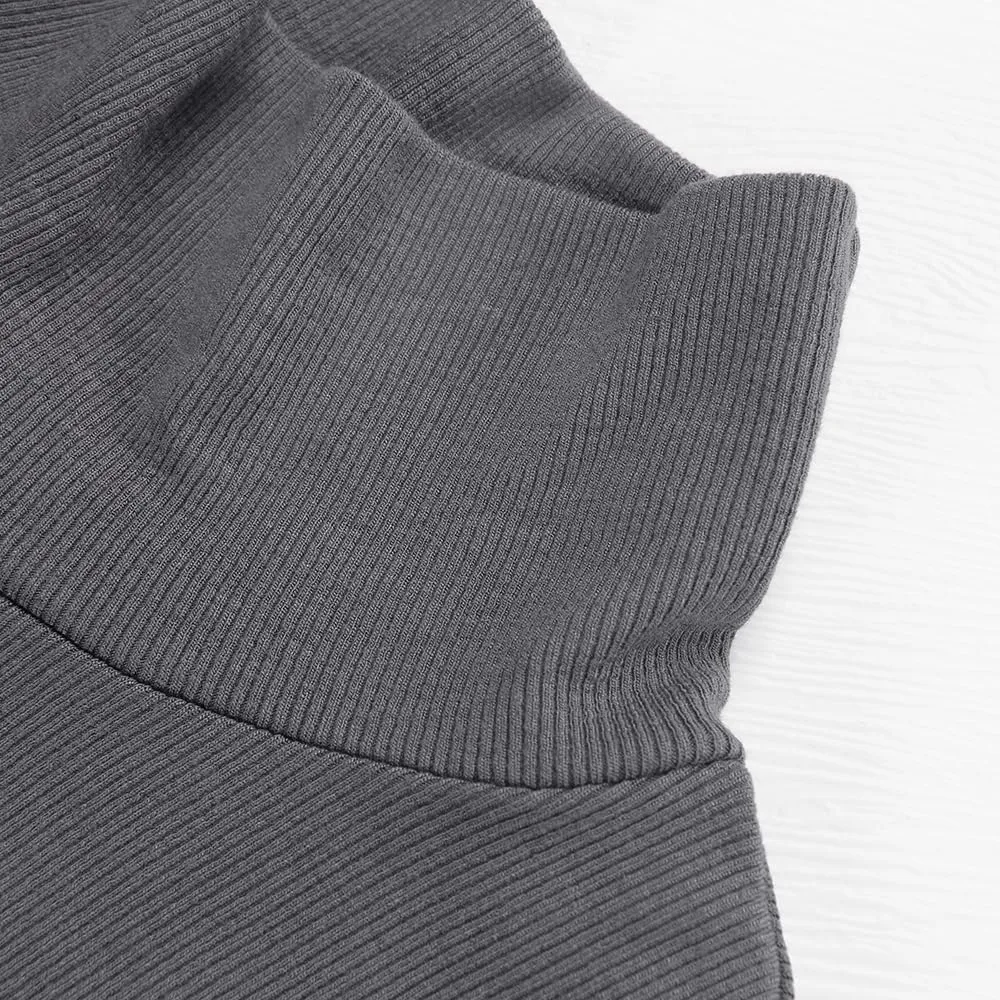 GEMBERA Womens Long Sleeve Turtle Neck Basic Slim Fitted Ribbed Knit Tops Thermal Shirts