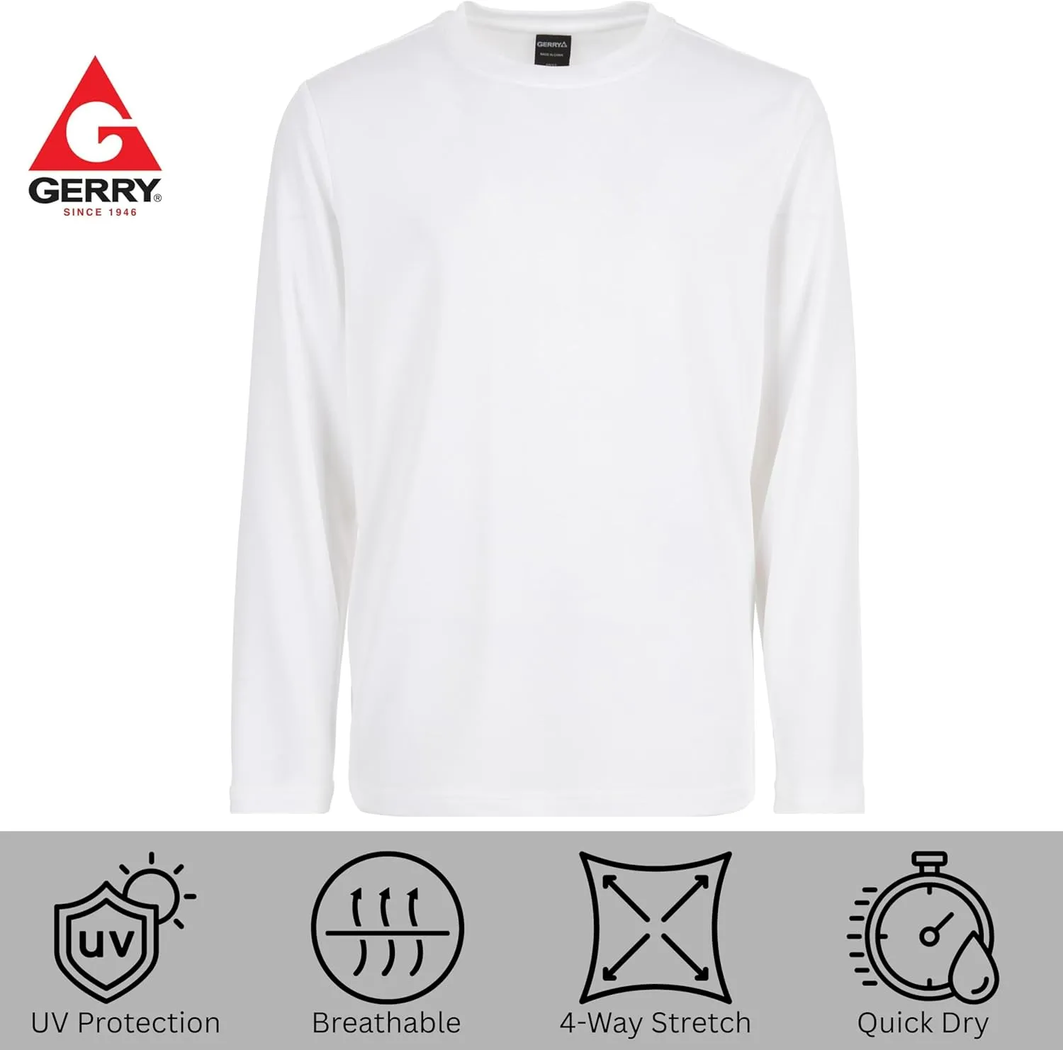 Gerry Rash Guard for Boys, Long Sleeve Boys Swim Shirt, UPF 50  SPF UV Sun Protection, Quick Dry Rashguard for Kids