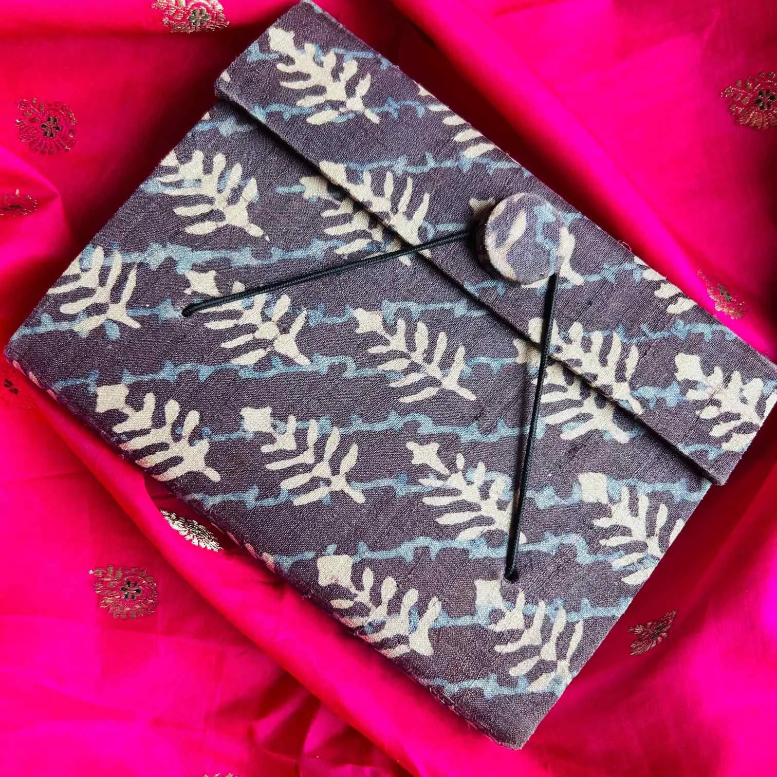 Ginger Bread Upcycled Handloom Fabric Journal Ruled Pages