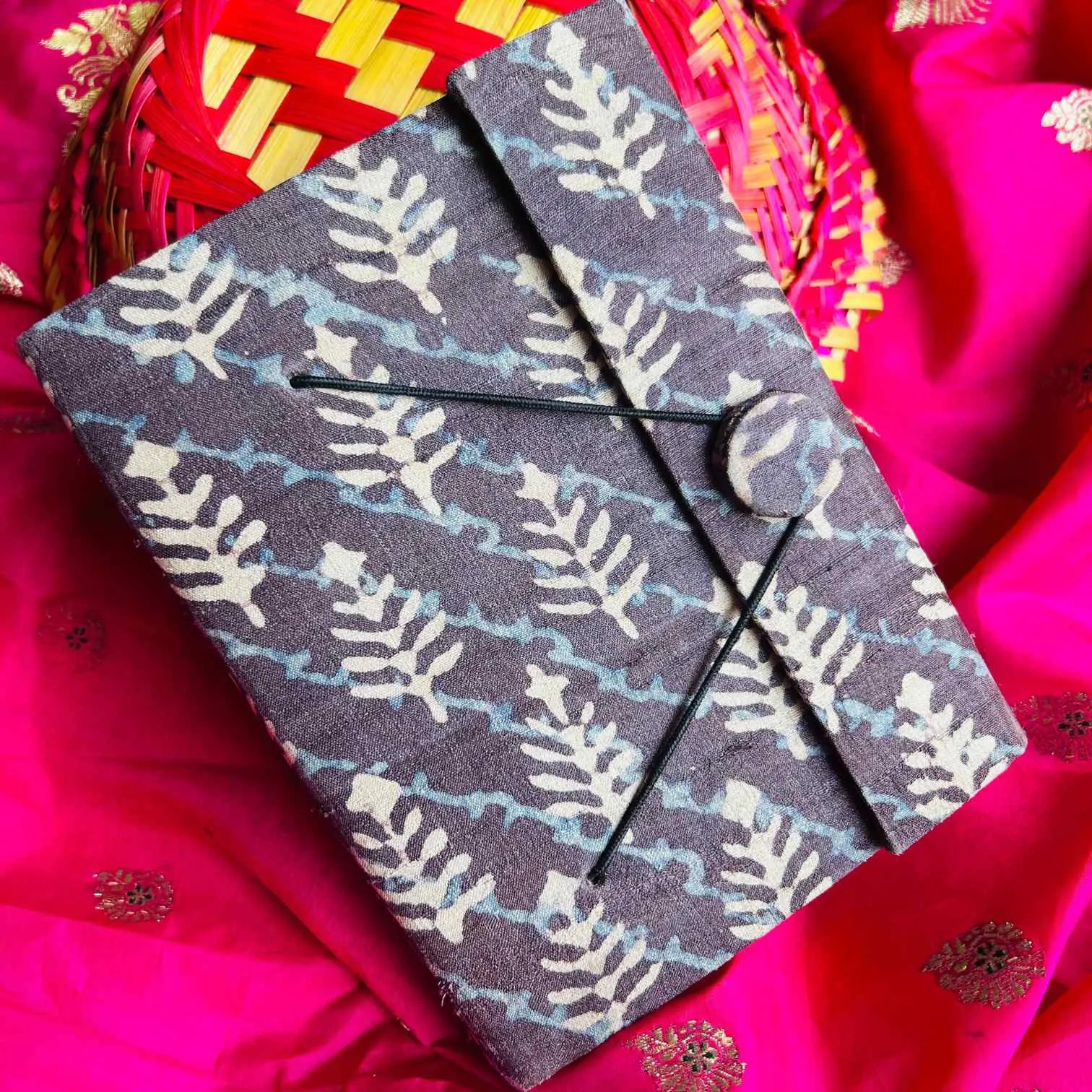 Ginger Bread Upcycled Handloom Fabric Journal Ruled Pages