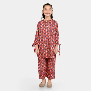 Girls khaddar 2Pcs suit Flow-Multi