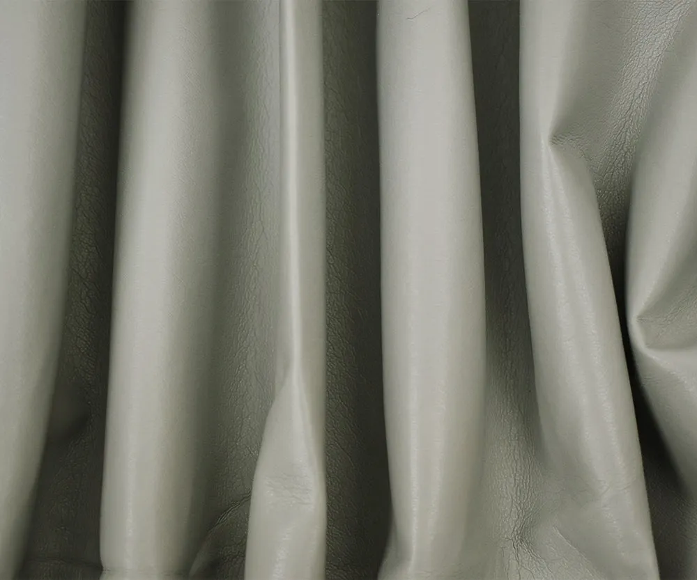 Gray Famous Maker Solid Recycled Leather and Polyurethane Blend Fabric