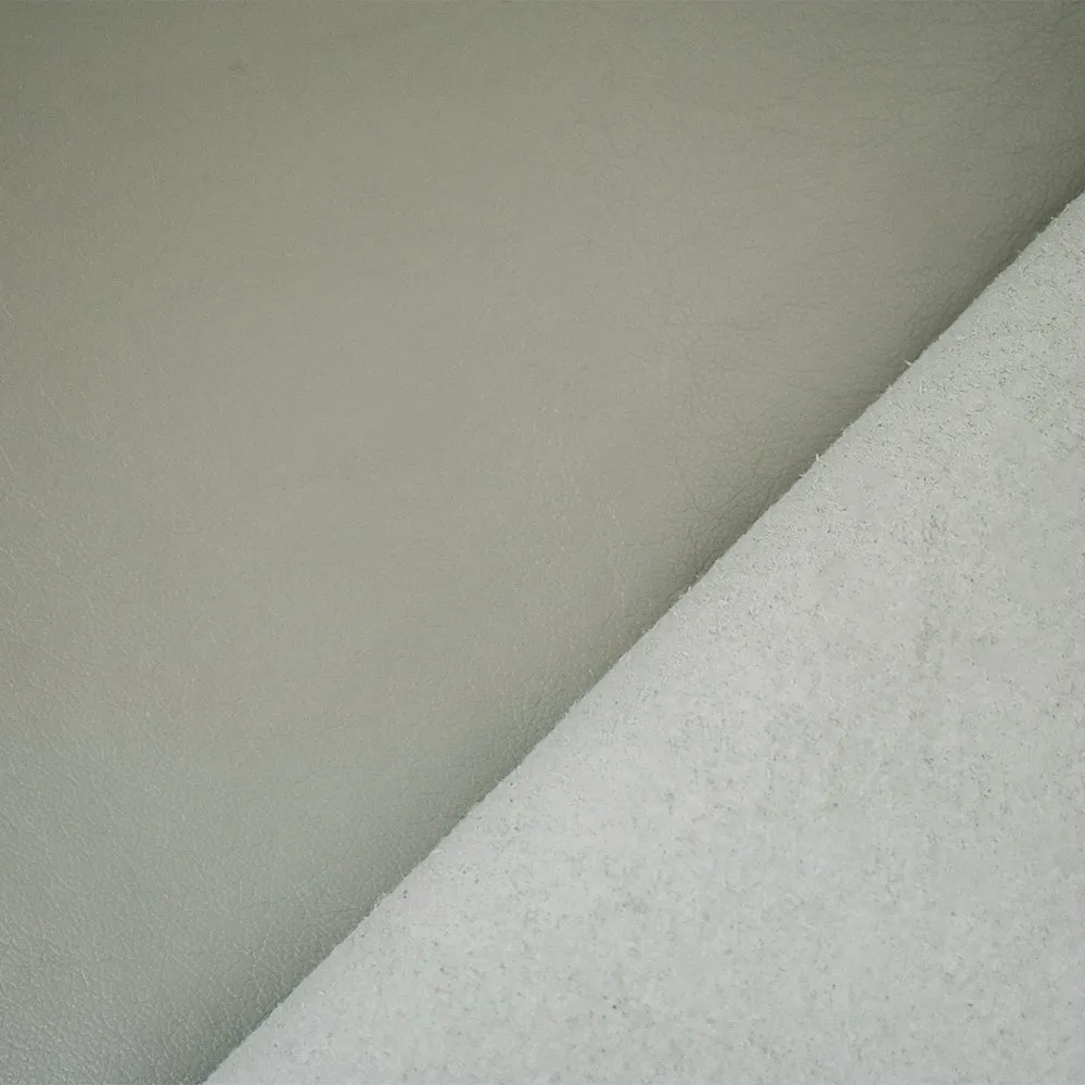 Gray Famous Maker Solid Recycled Leather and Polyurethane Blend Fabric