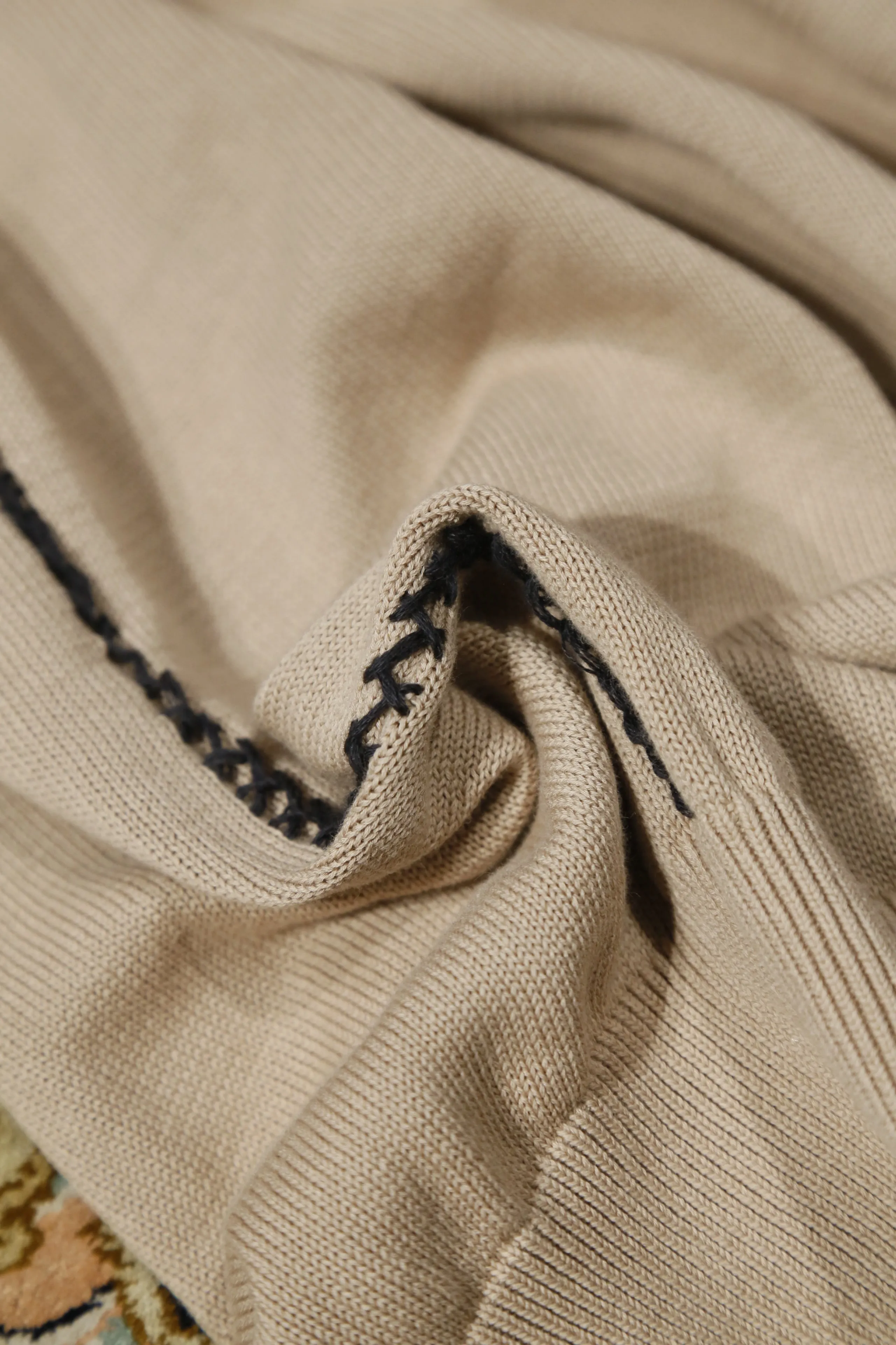 Hand Stitch Knit Vest (BEIGE)