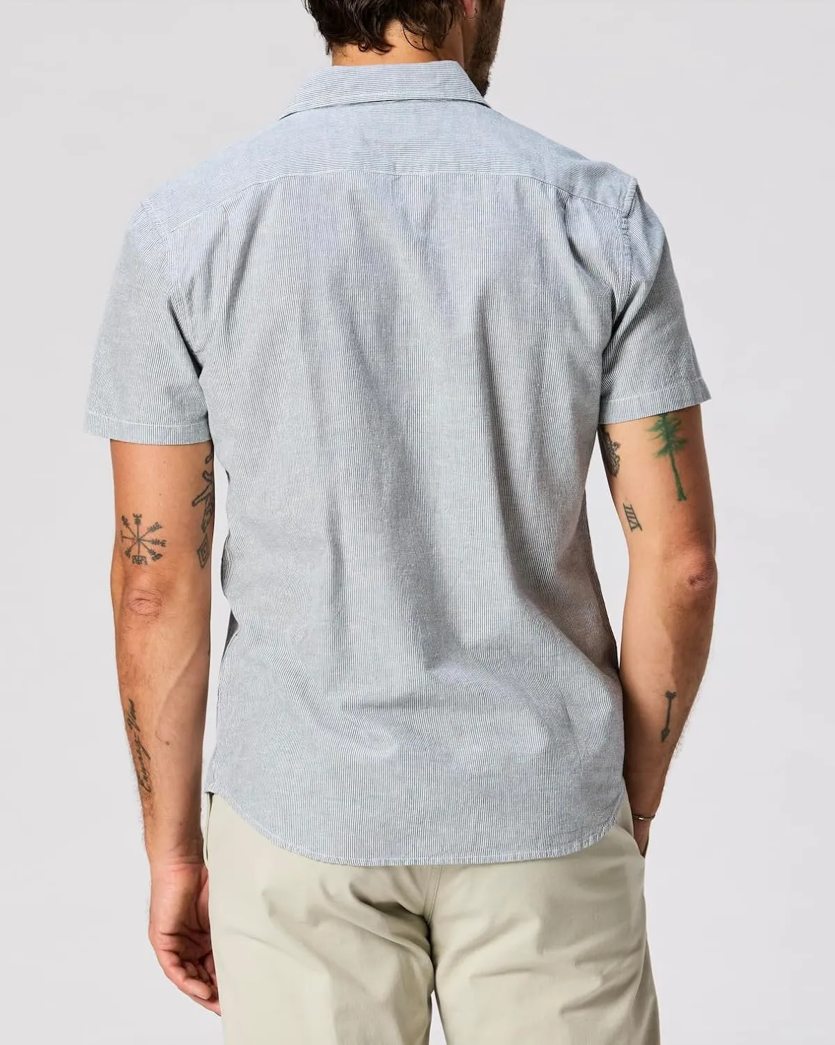 Huckberry Flint and Tinder Hemp Men's Short Sleeve Button Down Shirt, Perfect Short Sleeve Button Down for Men
