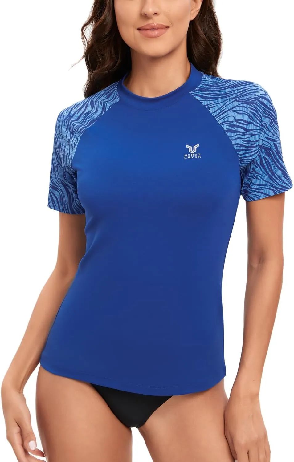 HUGE SPORTS Women's UPF 50  UV Protection Sun Shirts Short Sleeve Quick Dry Rash Guard Swim Gym Workout Tops