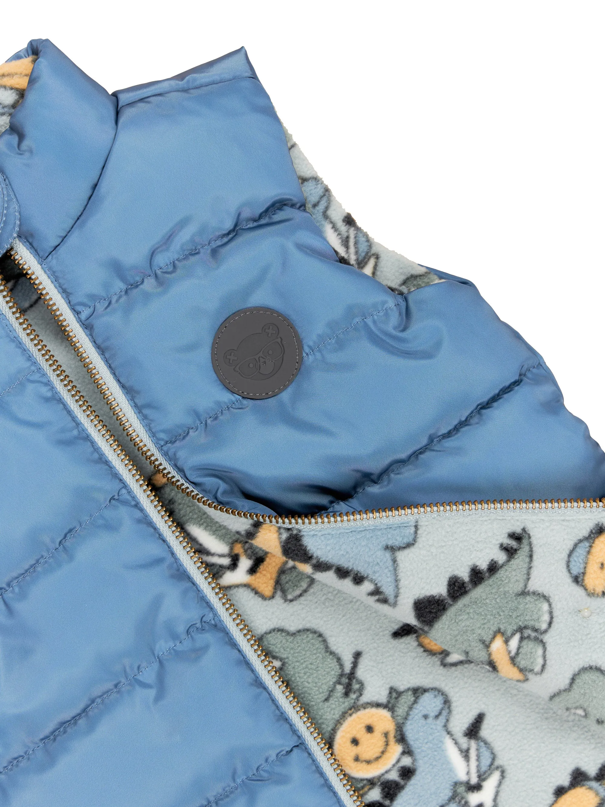 Huxbaby Dino Band Reversible Fleece Vest Night