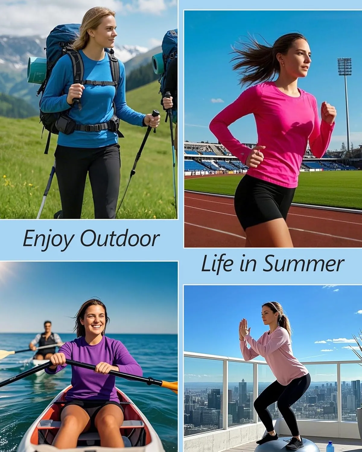isnowood Women's Sun Protection Long Sleeve Shirts, UPF 50  UV Swim Rash Guard Shirt, Lightweight Workout Hiking Running Tops