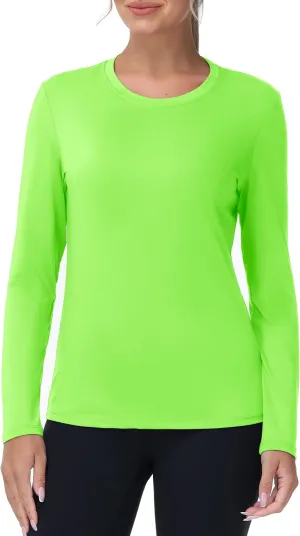 isnowood Women's Sun Protection Long Sleeve Shirts, UPF 50  UV Swim Rash Guard Shirt, Lightweight Workout Hiking Running Tops