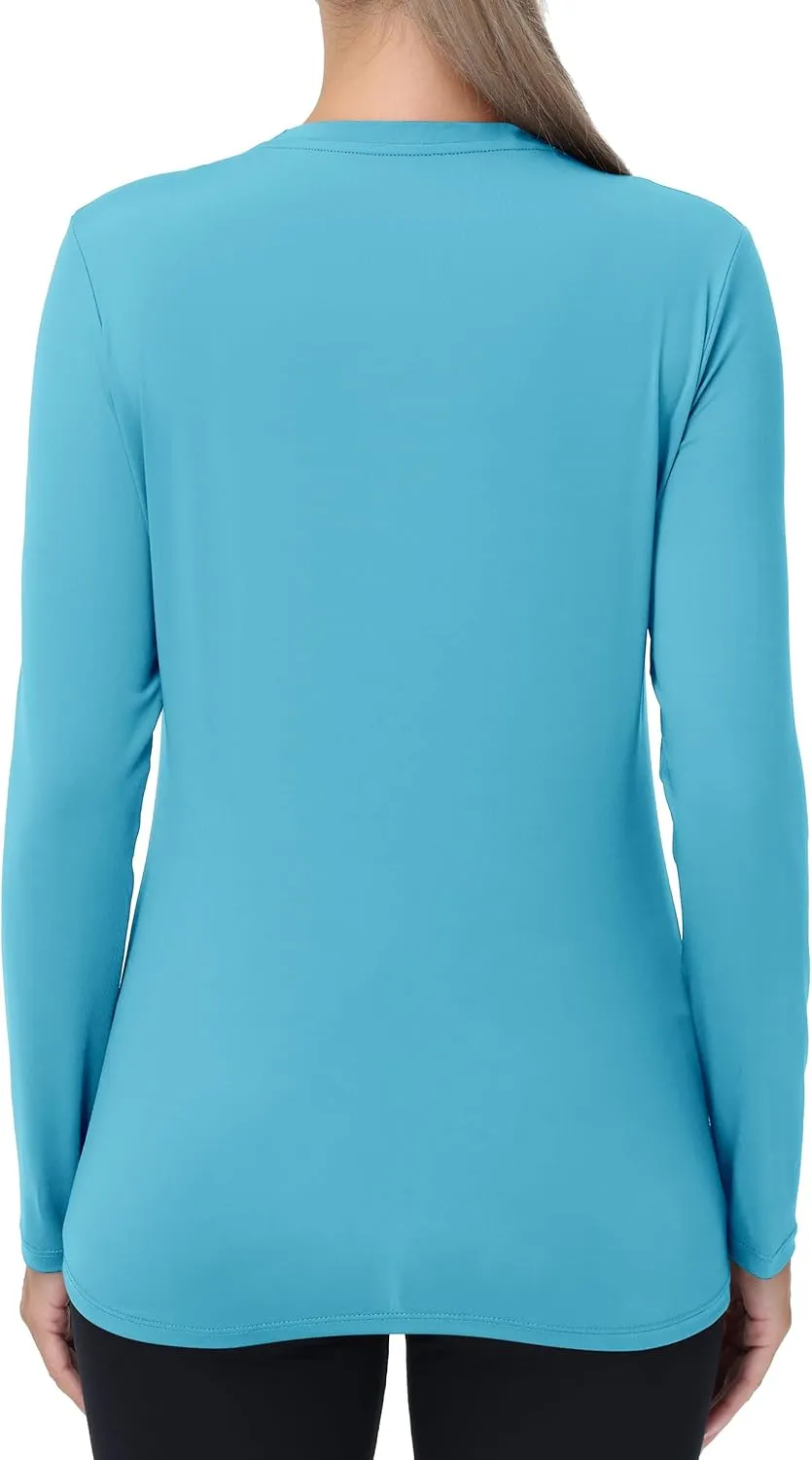 isnowood Women's Sun Protection Long Sleeve Shirts, UPF 50  UV Swim Rash Guard Shirt, Lightweight Workout Hiking Running Tops