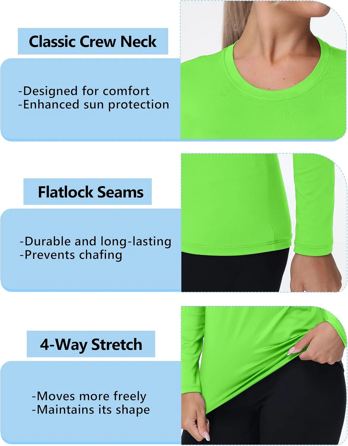 isnowood Women's Sun Protection Long Sleeve Shirts, UPF 50  UV Swim Rash Guard Shirt, Lightweight Workout Hiking Running Tops