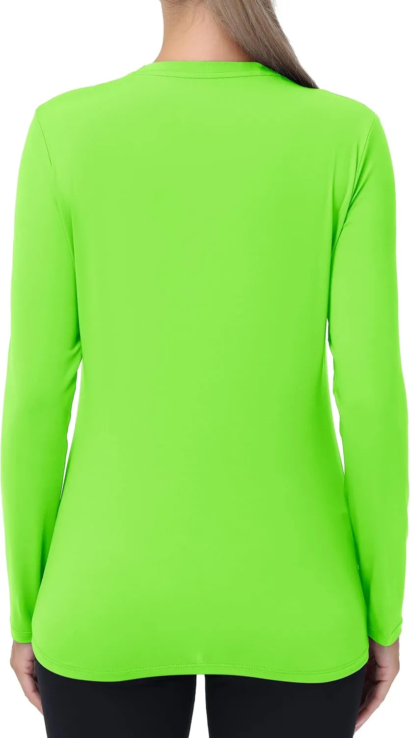 isnowood Women's Sun Protection Long Sleeve Shirts, UPF 50  UV Swim Rash Guard Shirt, Lightweight Workout Hiking Running Tops