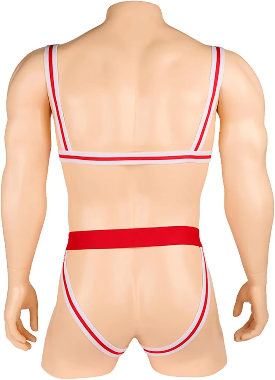 JEShifangjiusu Men Collared Bow Tie Bodysuit Sexy Mankini Briefs Suspender Swimsuit Costume Swimwear Thong Underwear