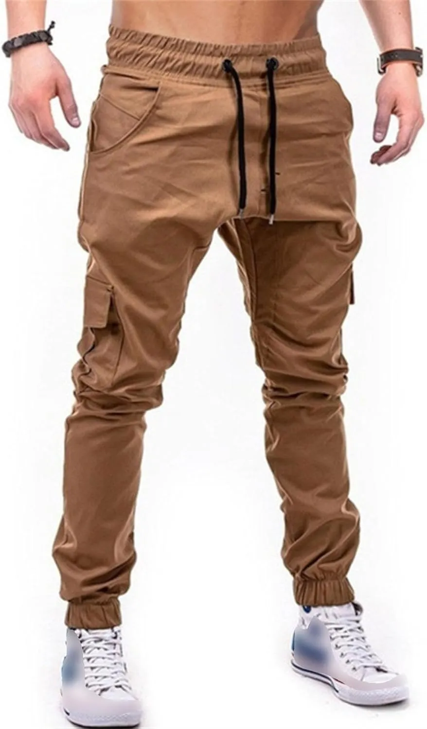 JEShifangjiusu Mens Pants Cargo Joggers Sweatpants Fashion Athletic Beach Pants Casual Slim Fit Chino Trousers With Pockets