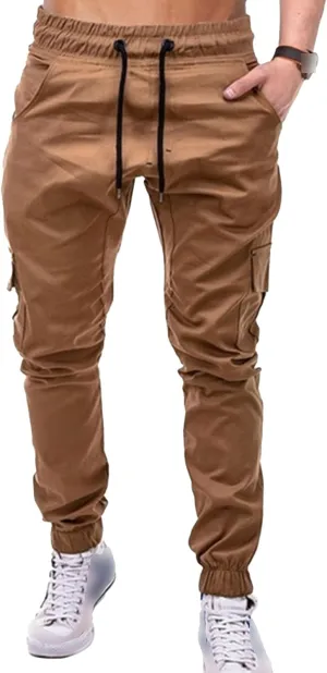 JEShifangjiusu Mens Pants Cargo Joggers Sweatpants Fashion Athletic Beach Pants Casual Slim Fit Chino Trousers With Pockets