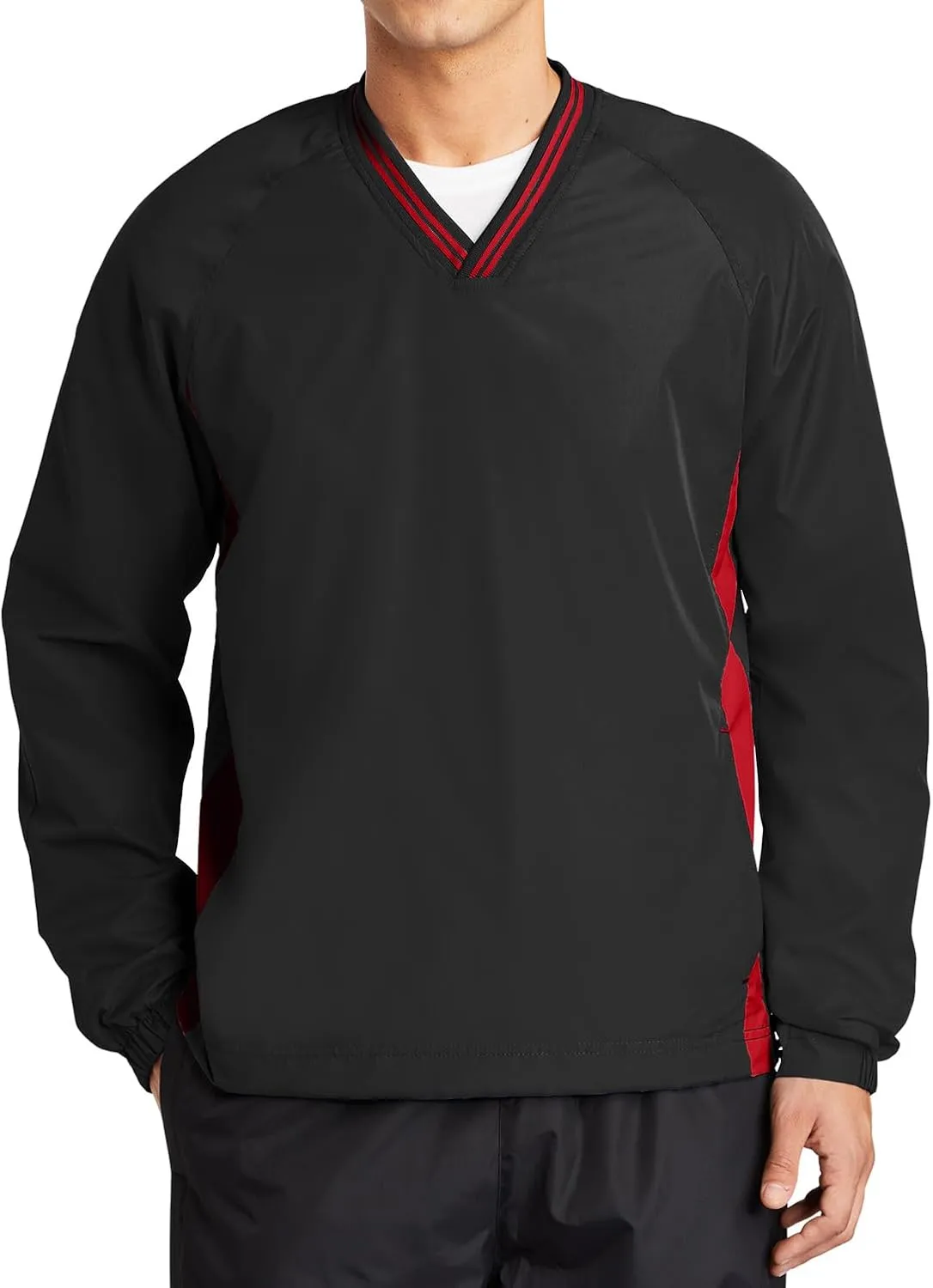 Joe's USA Men's Athletic V-Neck Raglan Wind Shirts in Regular & Big Sizes - XS-6XL