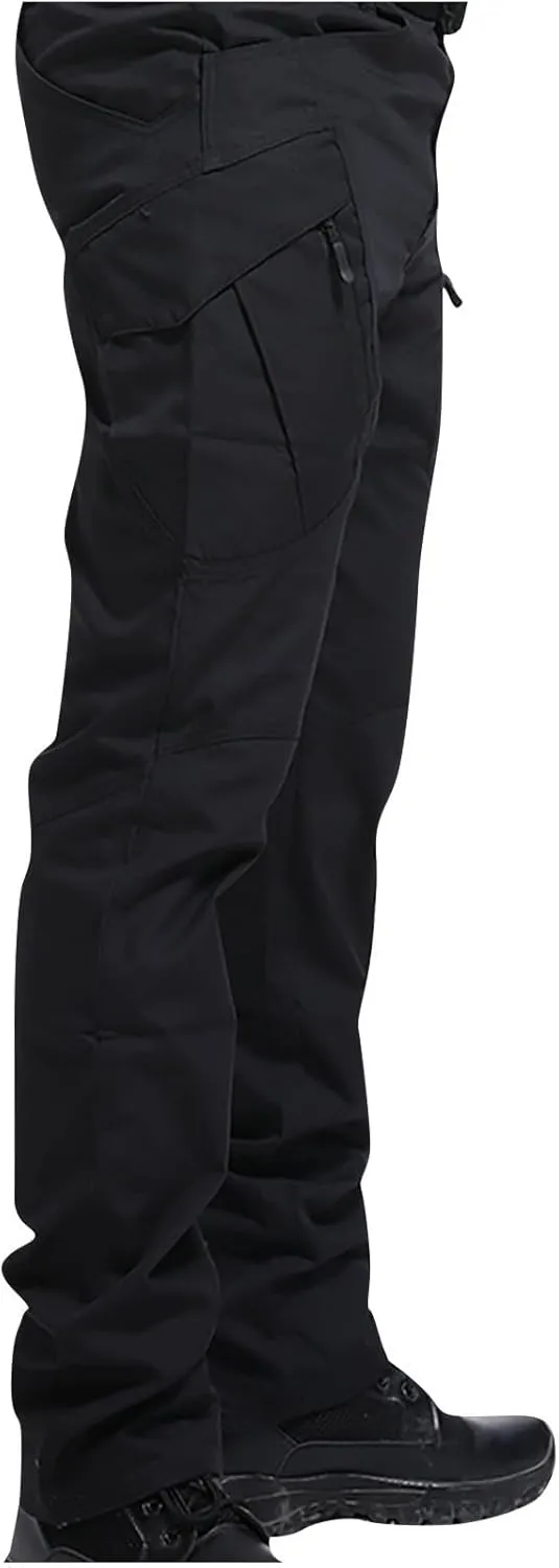 Joggers Pants Man Regular Big and Tall Solid Twill Cargo Pants Multi Pockets Work Utility Straight Legs Trousers