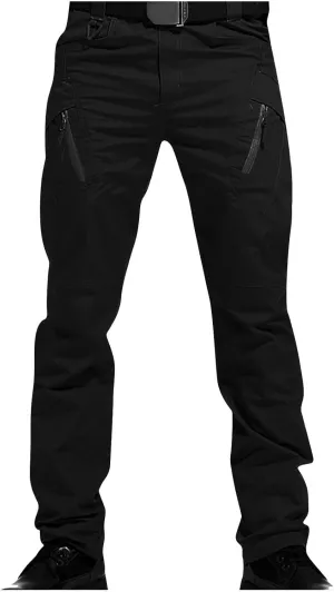 Joggers Pants Man Regular Big and Tall Solid Twill Cargo Pants Multi Pockets Work Utility Straight Legs Trousers