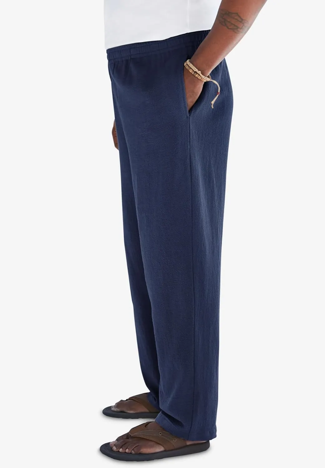 KingSize Men's Big & Tall Elastic Waist Gauze Cotton Pants