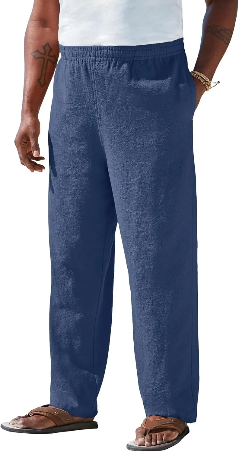 KingSize Men's Big & Tall Elastic Waist Gauze Cotton Pants