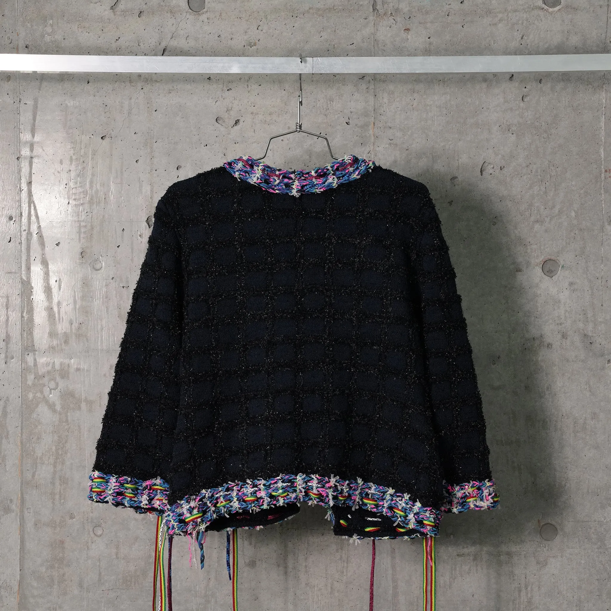 KNITTED TWEED JACKET / D.NAVY