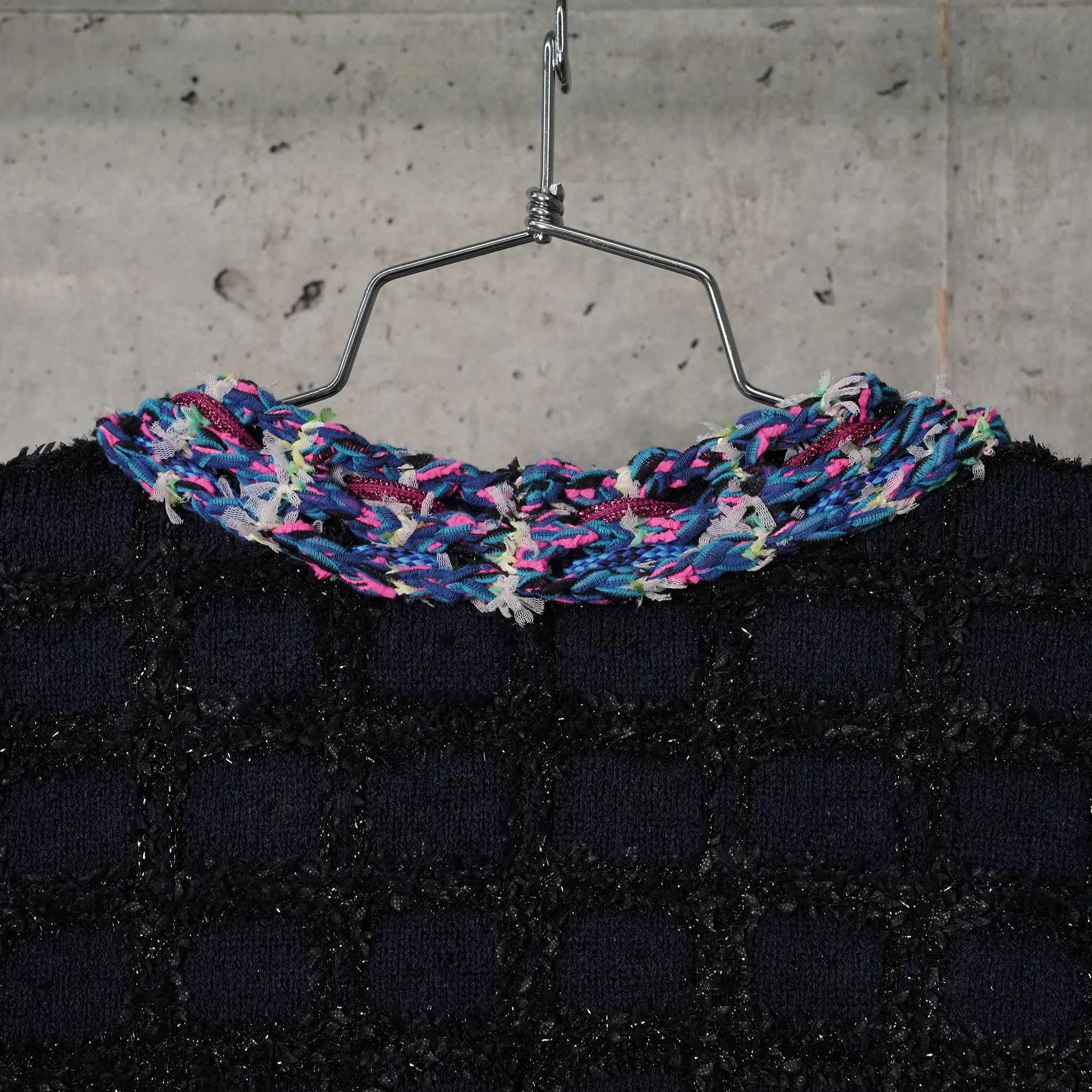 KNITTED TWEED JACKET / D.NAVY