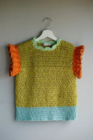 Knitwear No.70. Ruffled short-sleeved Mami jumper