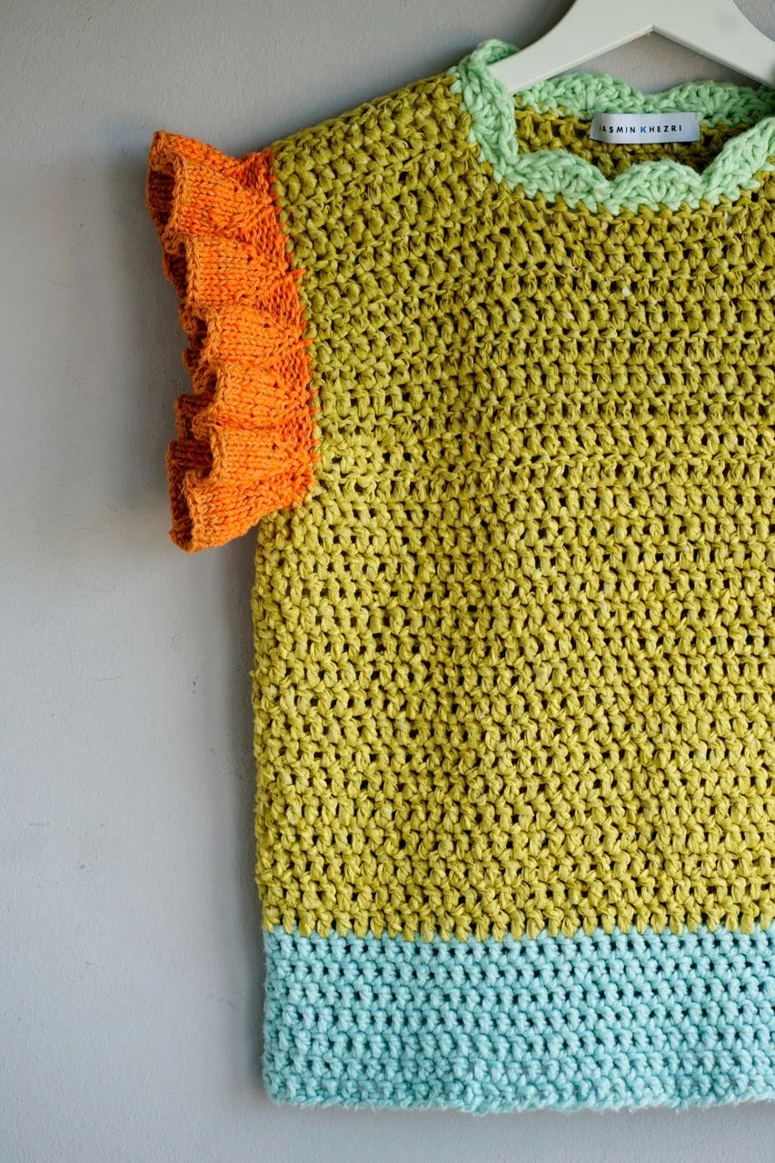Knitwear No.70. Ruffled short-sleeved Mami jumper