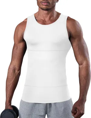 KOCLES Compression Shirt Men Slimming Undershirt Body Shaper Vest, Gynecomastia Compression Tank Top, Shapewear Tummy Control