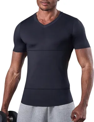 KOCLES Gynecomastia Undershirt V-Neck Chest Compression Shirt for Men Slimming Undershirt Body Shaper Shapewear