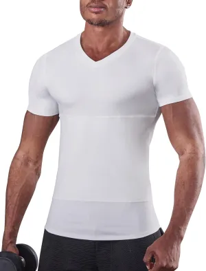 KOCLES Gynecomastia Undershirt V-Neck Chest Compression Shirt for Men Slimming Undershirt Body Shaper Shapewear